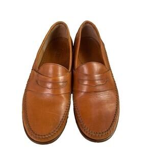 Bass Shoe Mens 9 M Tan Brown Reiss British Leather Moc Toe Penny Loafer Slip On